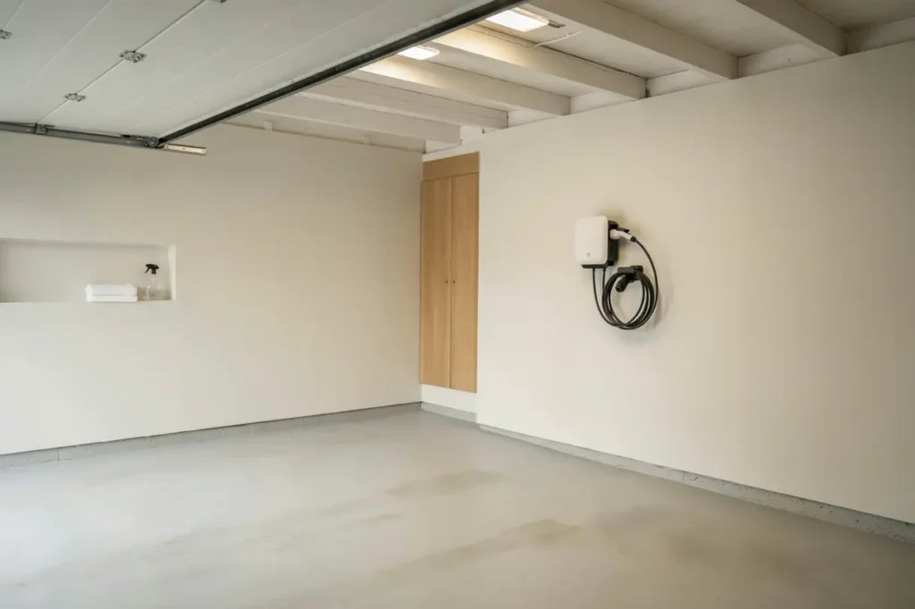 elbilsladdning installerad i garage i l ngbro lvsj